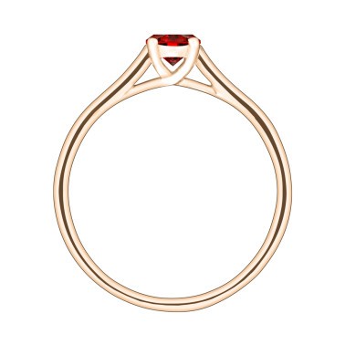 Solitaire Lepage Jackie en or rose et rubis