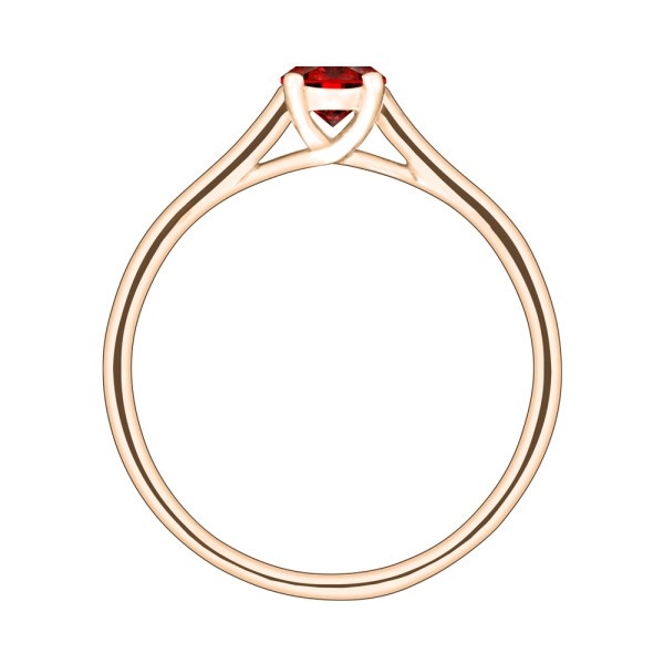 Solitaire Lepage Jackie en or rose et rubis