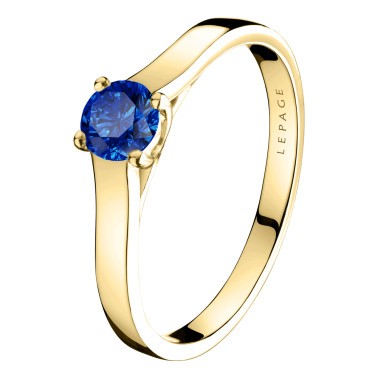 Solitaire Lepage Jackie en or jaune et saphir