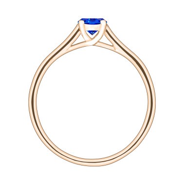 Solitaire Lepage Jackie en or rose et saphir