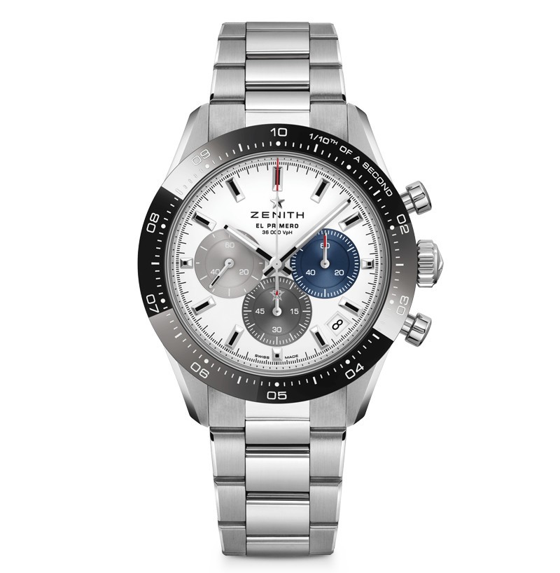 Montre Zenith Chronomaster Sport El Primero 3600 cadran blanc mat bracelet acier 41 mm ref. 03.3100.3600/69.M3100