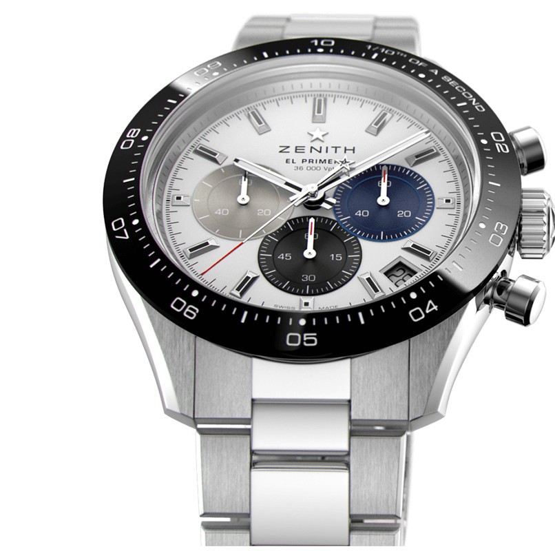 Montre Zenith Chronomaster Sport El Primero 3600 cadran blanc mat bracelet acier 41 mm ref. 03.3100.3600/69.M3100