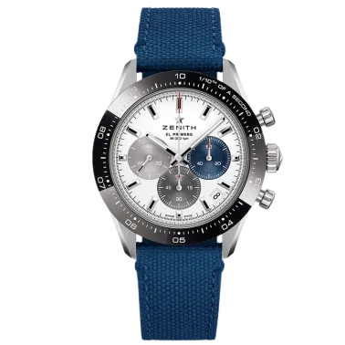 Montre Zenith Chronomaster Sport El Primero 3600 cadran blanc mat bracelet caoutchouc 41 mm ref. 03.3100.3600/69.C823