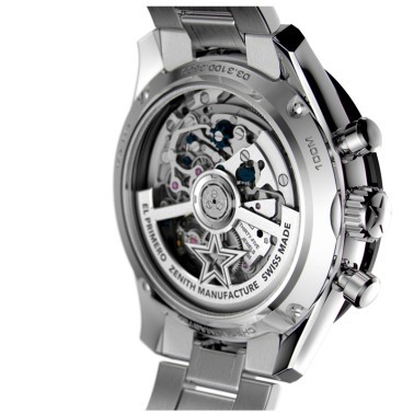 Zenith Chronomaster Sport El Primero 3600 watch black lacquered dial steel bracelet 41 mm Ref. 03.3100.3600/21.M3100