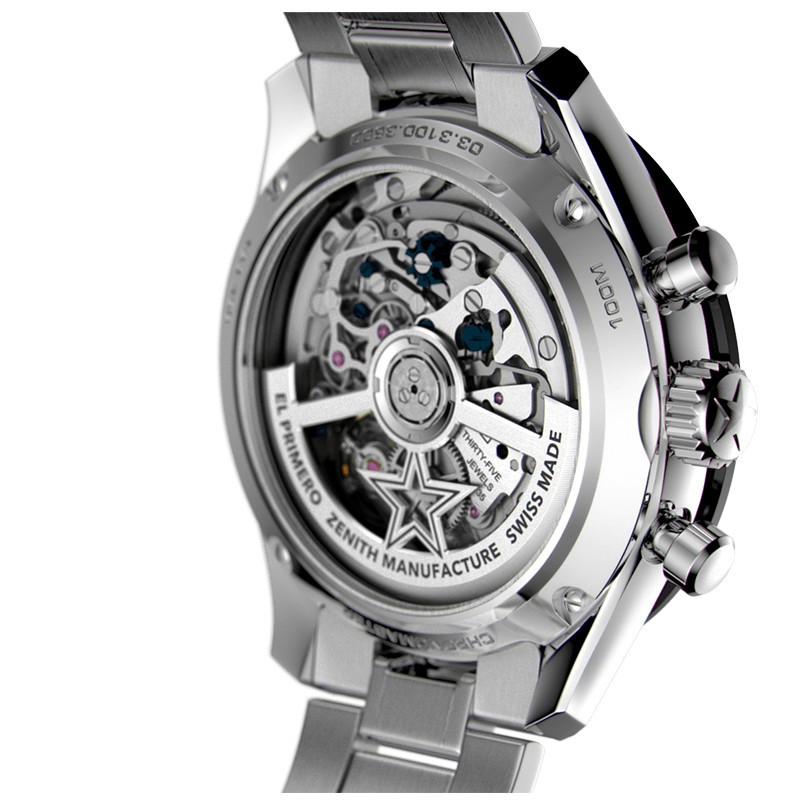 Zenith Chronomaster Sport El Primero 3600 watch black lacquered dial steel bracelet 41 mm Ref. 03.3100.3600/21.M3100