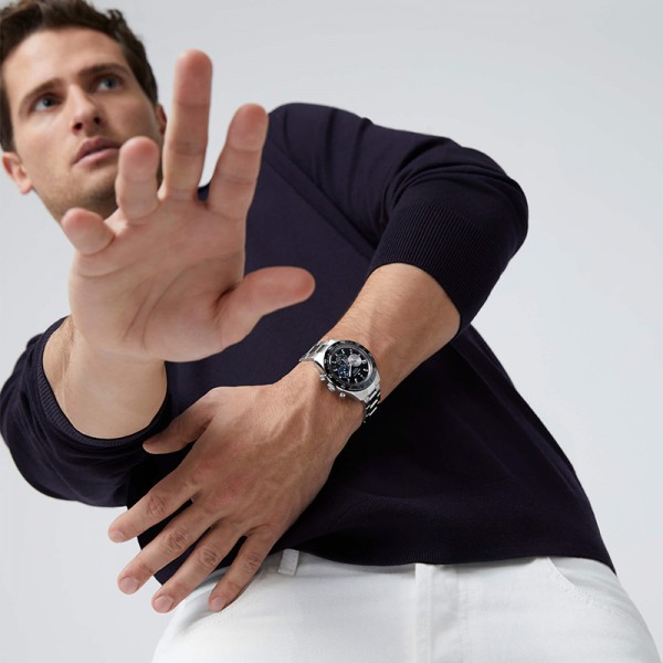 Zenith Chronomaster Sport El Primero 3600 watch black lacquered dial steel bracelet 41 mm Ref. 03.3100.3600/21.M3100