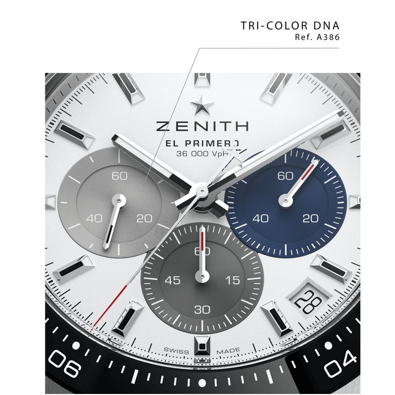 Montre Zenith Chronomaster Sport El Primero 3600 cadran blanc mat bracelet acier 41 mm ref. 03.3100.3600/69.M3100
