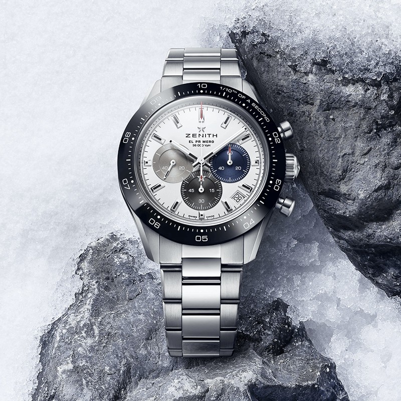 Montre Zenith Chronomaster Sport El Primero 3600 cadran blanc mat bracelet acier 41 mm ref. 03.3100.3600/69.M3100