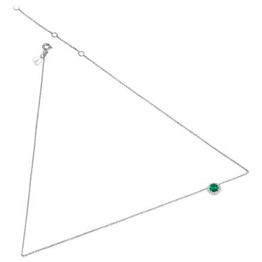Collier Lepage Coquette en or blanc émeraude et diamants