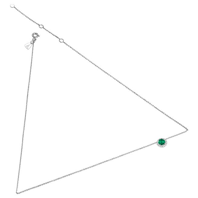 Collier Lepage Coquette en or blanc émeraude et diamants