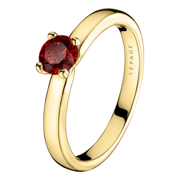 Solitaire Lepage Evidence en or jaune rubis brillant