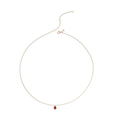 Collier Lepage Marceau en or rose et rubis taille poire