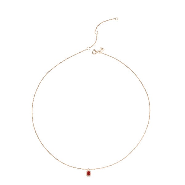 Collier Lepage Marceau en or rose et rubis taille poire