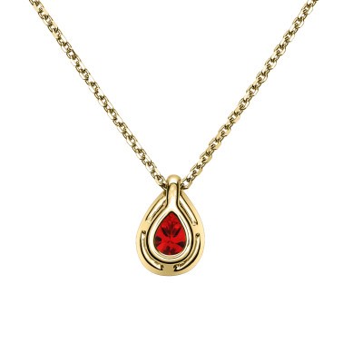 Collier Lepage Marceau en or jaune et rubis taille poire