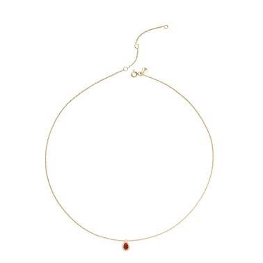 Collier Lepage Marceau en or jaune et rubis taille poire