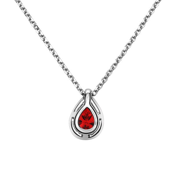 Collier Lepage Marceau en or blanc et rubis taille poire