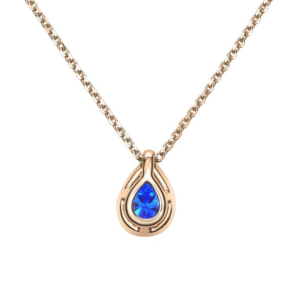Collier Lepage Marceau en or rose et saphir taille poire