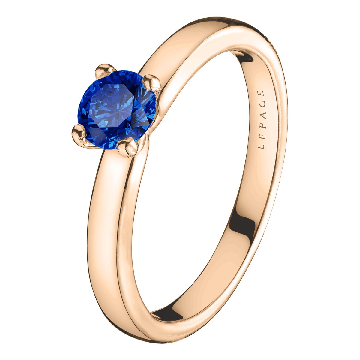 Solitaire Lepage Evidence en or rose saphir brillant - Soldat