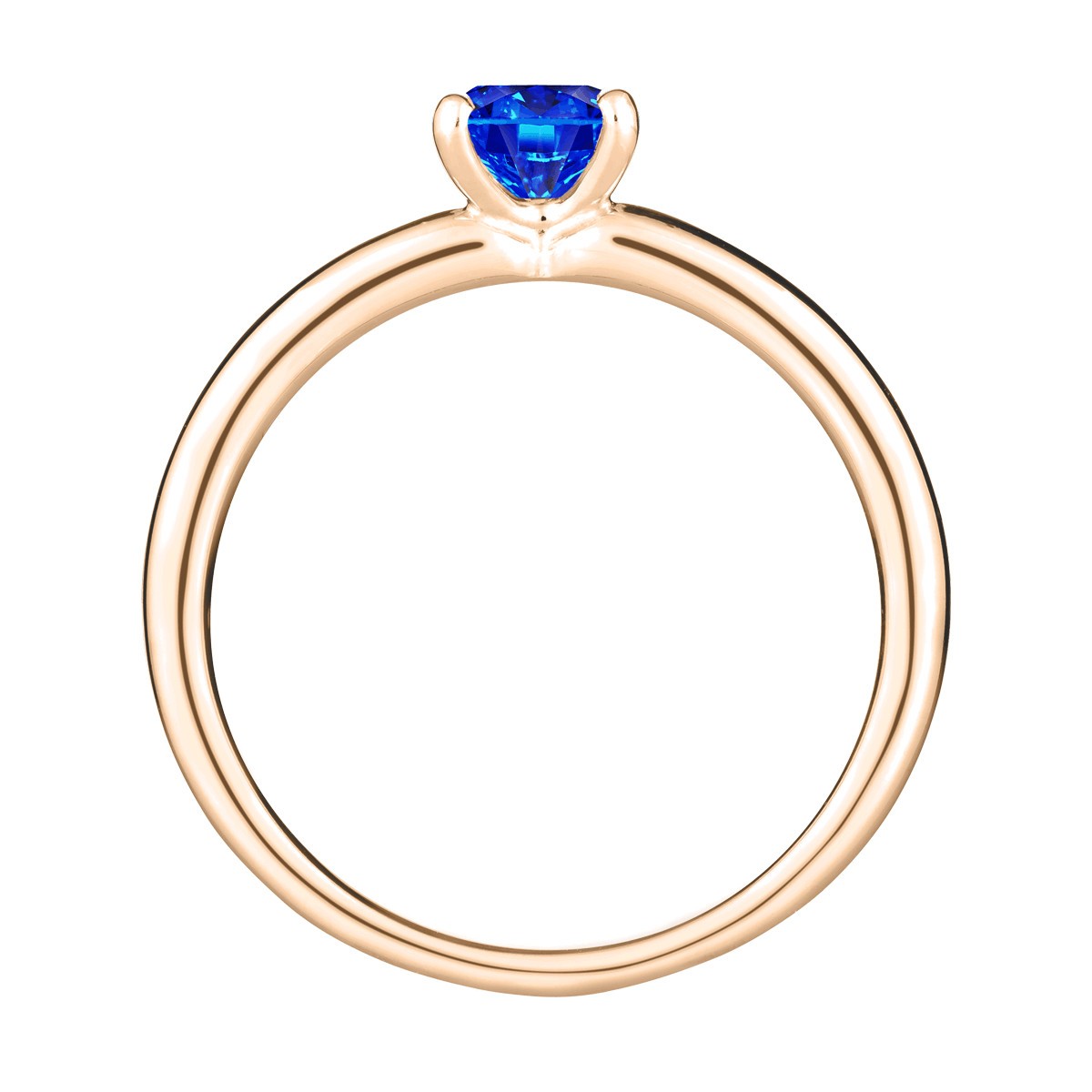 Solitaire Lepage Evidence en or rose saphir brillant