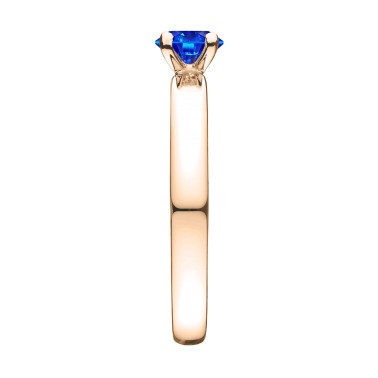 Solitaire Lepage Evidence en or rose saphir brillant - Side