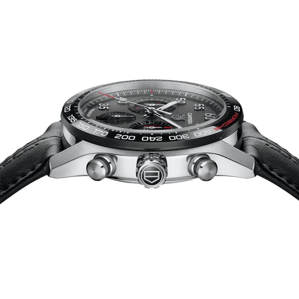 Montre TAG Heuer Carrera Porsche Calibre Heuer 02 Edition Spéciale cadran gris bracelet cuir 44 mm CBN2A1F.FC6492