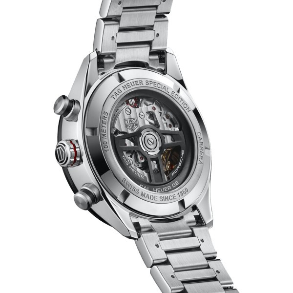 Montre TAG Heuer Carrera Porsche Calibre Heuer 02 Edition Spéciale cadran gris bracelet acier 44 mm CBN2A1F.BA0643