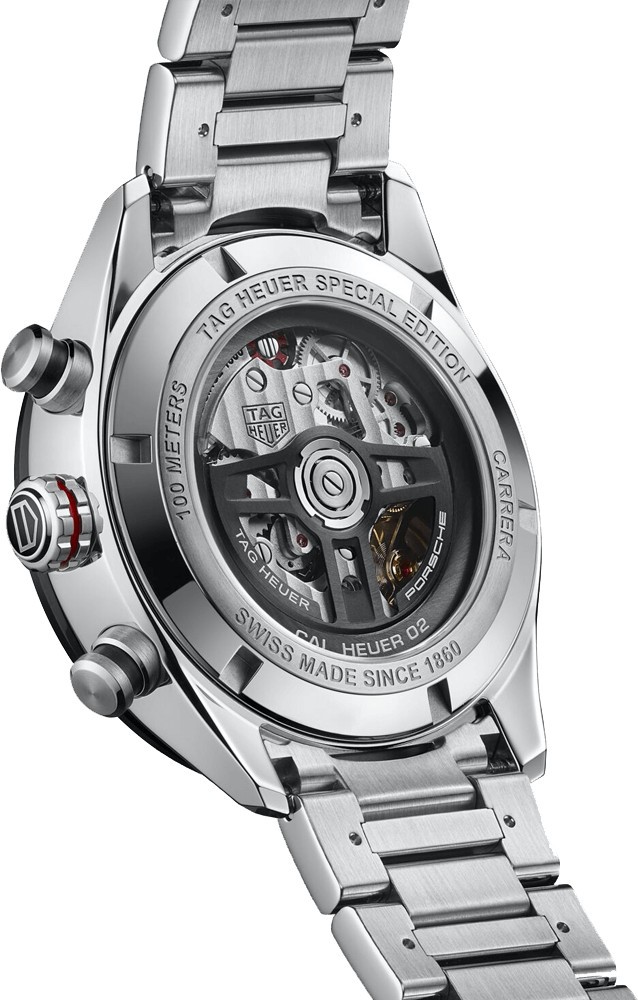 Montre TAG Heuer Carrera Porsche Calibre Heuer 02 Edition Spéciale cadran gris bracelet acier 44 mm CBN2A1F.BA0643