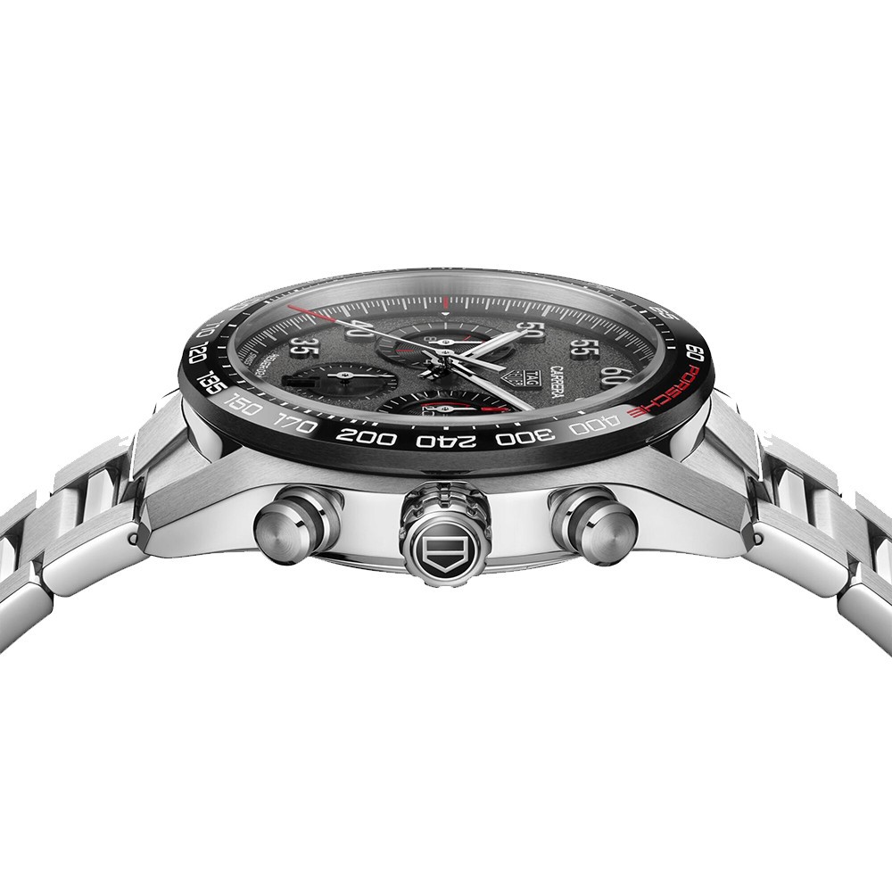 Montre TAG Heuer Carrera Porsche Calibre Heuer 02 Edition Spéciale cadran gris bracelet acier 44 mm CBN2A1F.BA0643