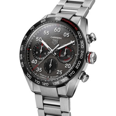 Montre TAG Heuer Carrera Porsche Calibre Heuer 02 Edition Spéciale cadran gris bracelet acier 44 mm CBN2A1F.BA0643
