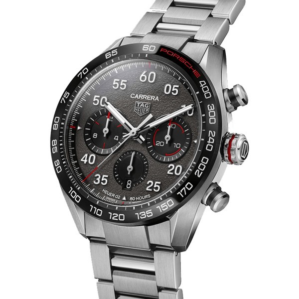 Montre TAG Heuer Carrera Porsche Calibre Heuer 02 Edition Spéciale cadran gris bracelet acier 44 mm CBN2A1F.BA0643