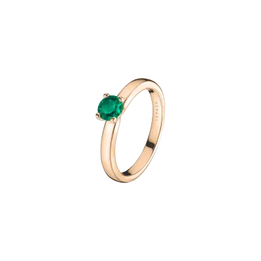 Solitaire Lepage Evidence en or rose émeraude brillant - Soldat_PL