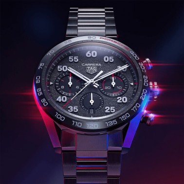 Montre TAG Heuer Carrera Porsche Calibre Heuer 02 Edition Spéciale cadran gris bracelet acier 44 mm CBN2A1F.BA0643