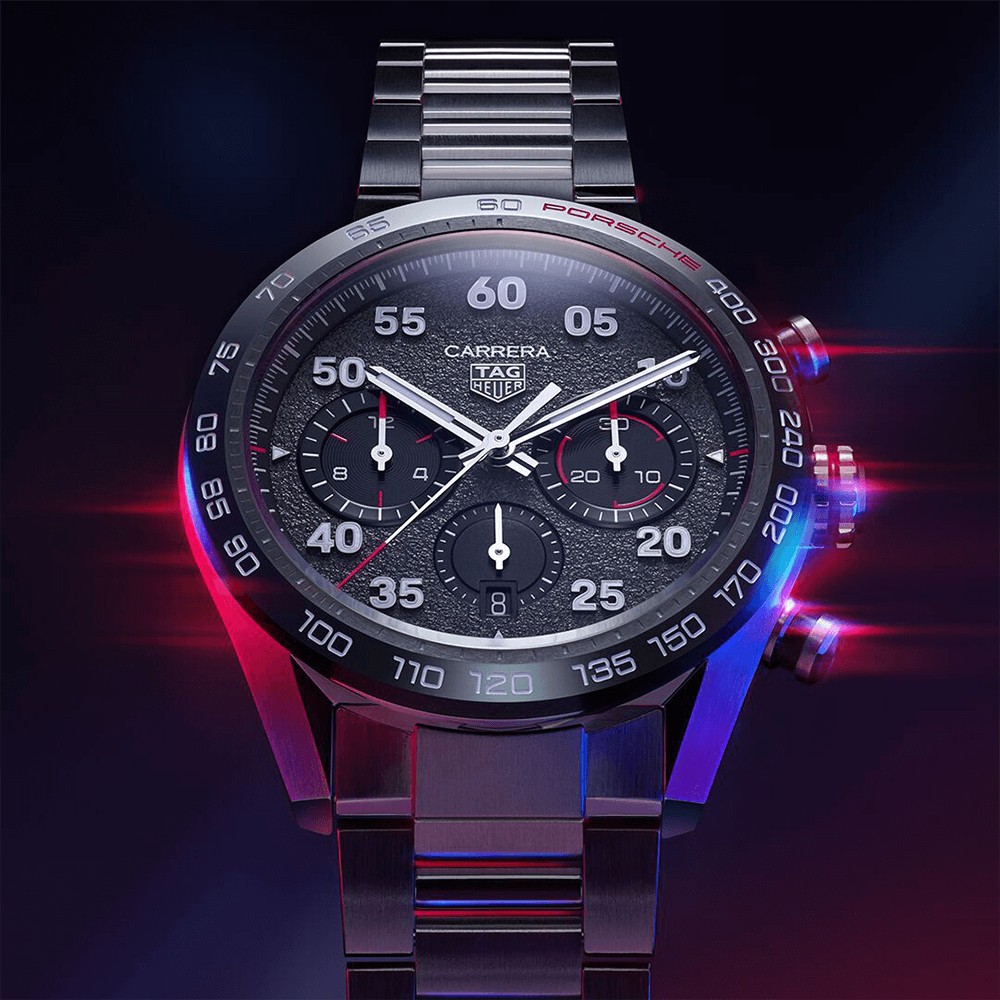 Montre TAG Heuer Carrera Porsche Calibre Heuer 02 Edition Spéciale cadran gris bracelet acier 44 mm CBN2A1F.BA0643
