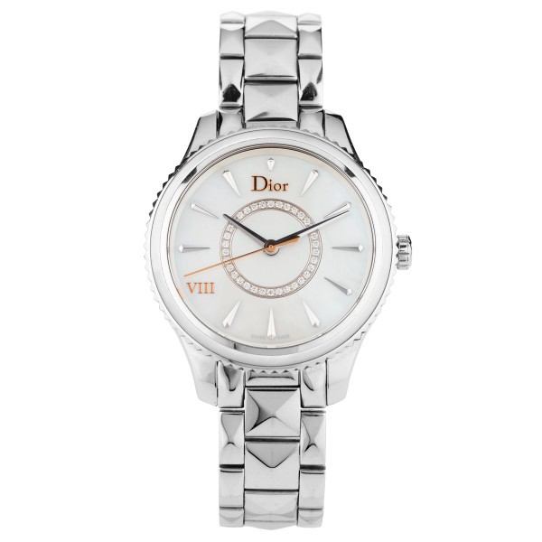 Dior VIII Montaigne quartz watch MOP and diamond dial 2016 Full Set 32 mm CD152110M004