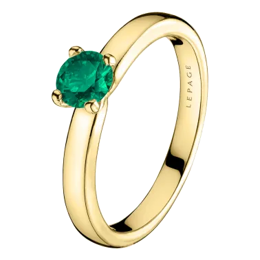 Solitaire Lepage Evidence en or jaune émeraude brillant - Soldat