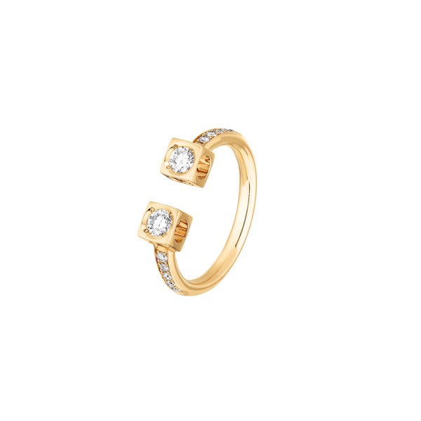 Ring Dinh Van Le Cube Diamond large model in yellow gold and diamonds