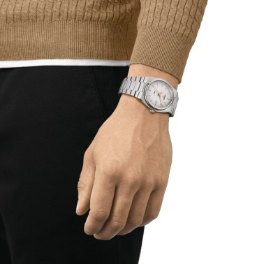 Montre Tissot T-Classic PRX Gent quartz cadran argent bracelet acier 40 mm T137.410.11.031.00