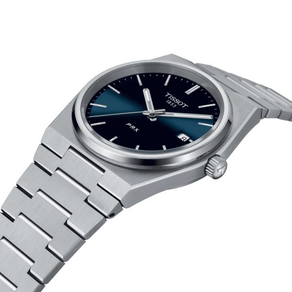 Montre Tissot T-Classic PRX Gent quartz cadran bleu bracelet acier 40 mm T137.410.11.041.00