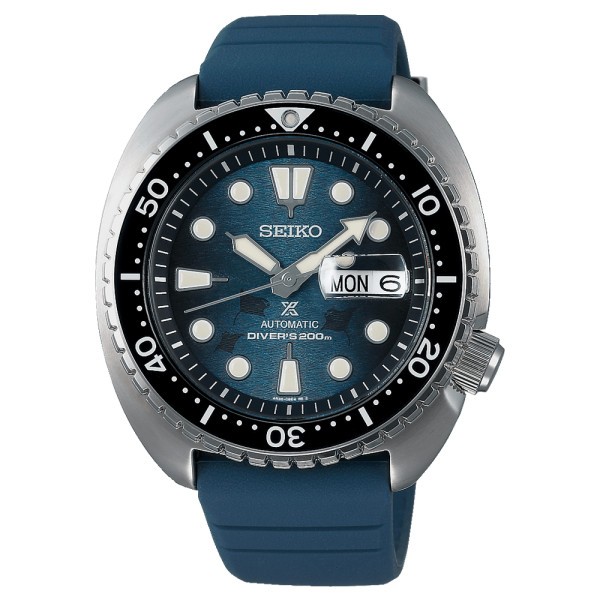 Seiko Prospex King Turtle Automatic Watch Save The Ocean Edition 45 mm silicone bracelet SRPF77K1