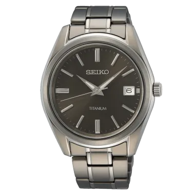 Montre Seiko Classique titane quartz cadran ardoise bracelet titane 40,2 mm SUR375P1