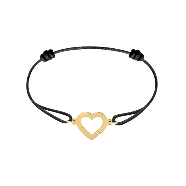 Bracelet Dinh Van Coeur en or jaune sur cordon