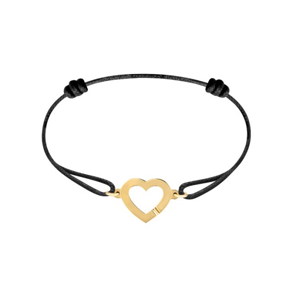 Bracelet Dinh Van Heart in yellow gold on cord