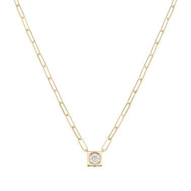 Collier Dinh Van Le Cube Diamant grand modèle en or jaune et diamant