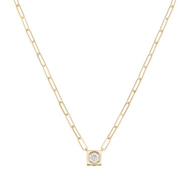 Necklace Dinh Van Le Cube Diamant large model in yellow gold and diamond