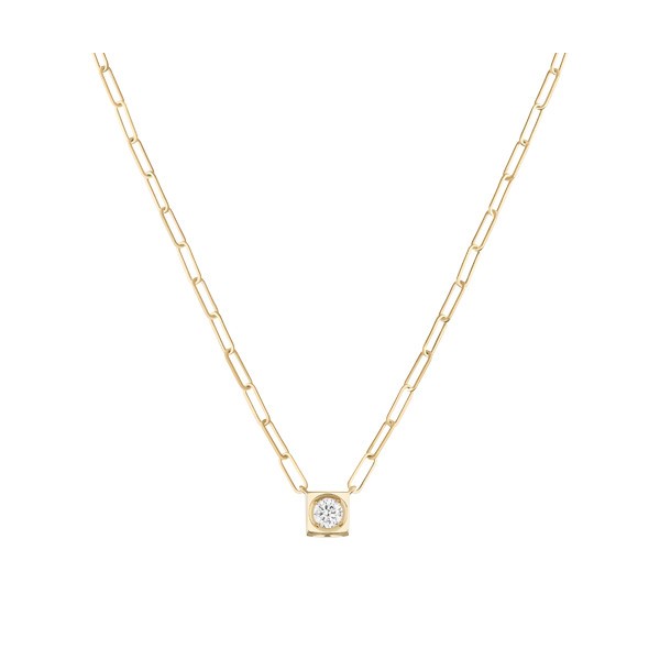 Necklace Dinh Van Le Cube Diamant large model in yellow gold and diamond