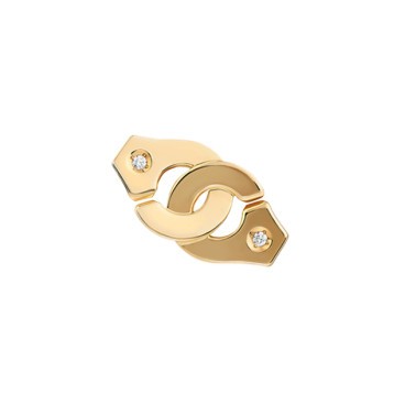 Mono Boucle d'oreille Dinh Van Menottes R8 en or jaune et diamants 867411U