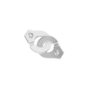 Mono Earring Dinh Van Menottes R8 in white gold and diamonds