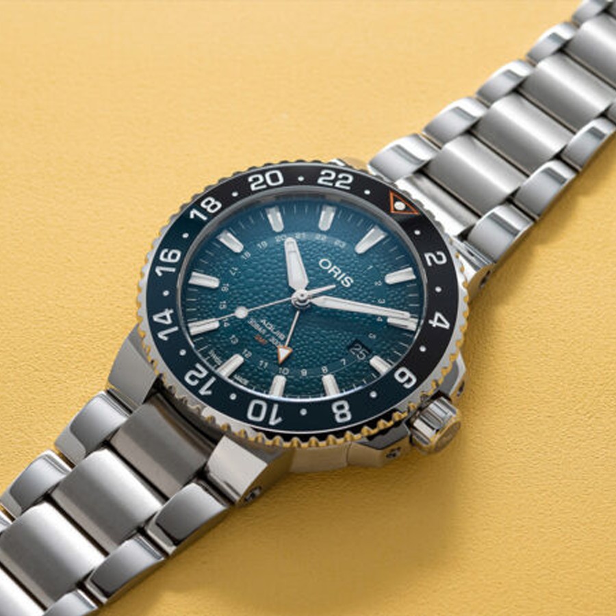 Montre Oris Whale Shark Ed. limitée 2016 ex. cadran bleu bracelet acier 45,5 mm 01 798 7754 4175-SET