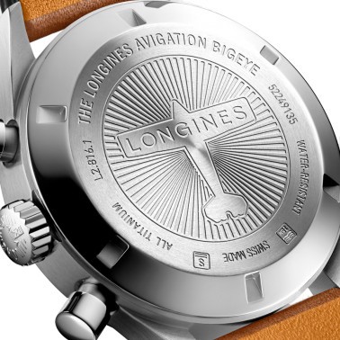 Montre Longines Heritage Avigation BigEye automatique cadran pétrole bracelet cuir brun 41 mm L2.816.1.93.2