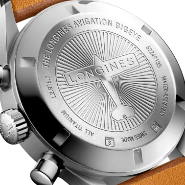 Montre Longines Heritage Avigation BigEye automatique cadran pétrole bracelet cuir brun 41 mm L2.816.1.93.2